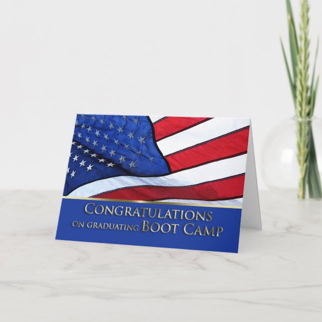 Boot Camp Studenten Grattisar - American Fla Kort (Framsida)