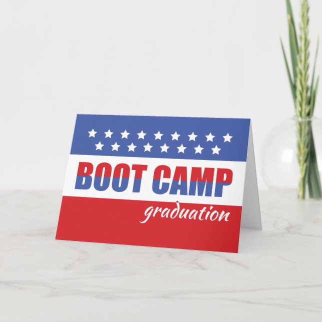 Boot Camp Studenten-Grattisar med stjärnor Kort (Framsida)