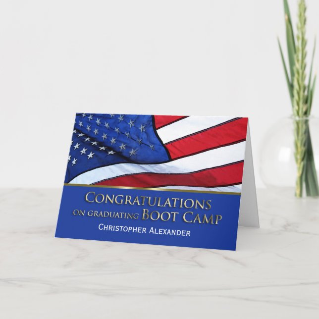 Boot Camp Studenten Grattiss-U.S.Flagga Kort (Framsida)