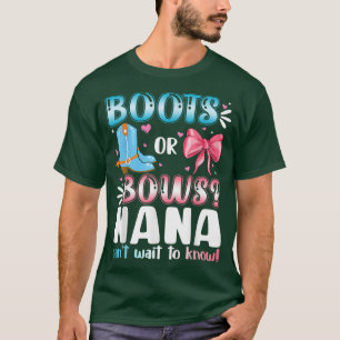 Boot eller bog Nana Gender Reveal Baby Shower Preg T Shirt