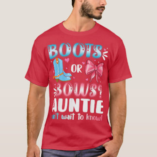 Boot eller bows Auntie Gender Reveal Baby Shower P T Shirt