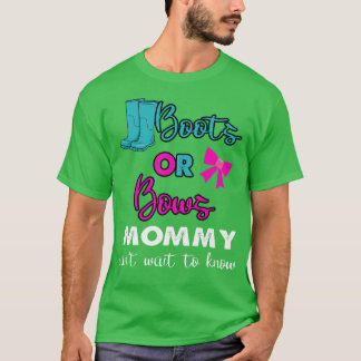 Boot eller Bows baby Gender Reveal party Mo T Shirt