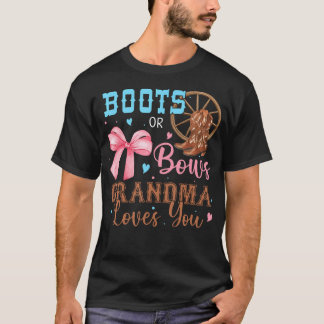 Boot eller Bows Gender Reveal Dekorations Grandma  T Shirt