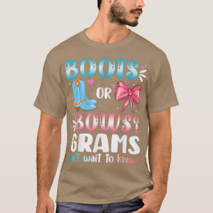 Boot eller Bows Grams Gender för att visa babyskor T Shirt