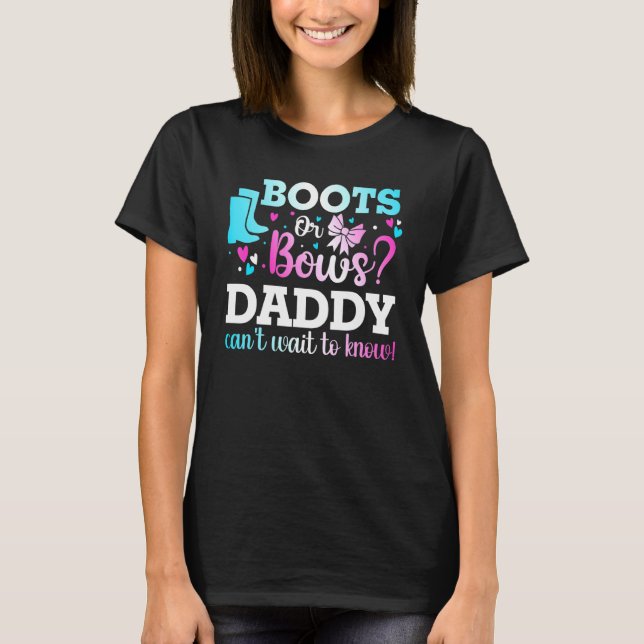 Boot eller Bows pappa Gender Reveal Baby Shower An T Shirt (Framsida)