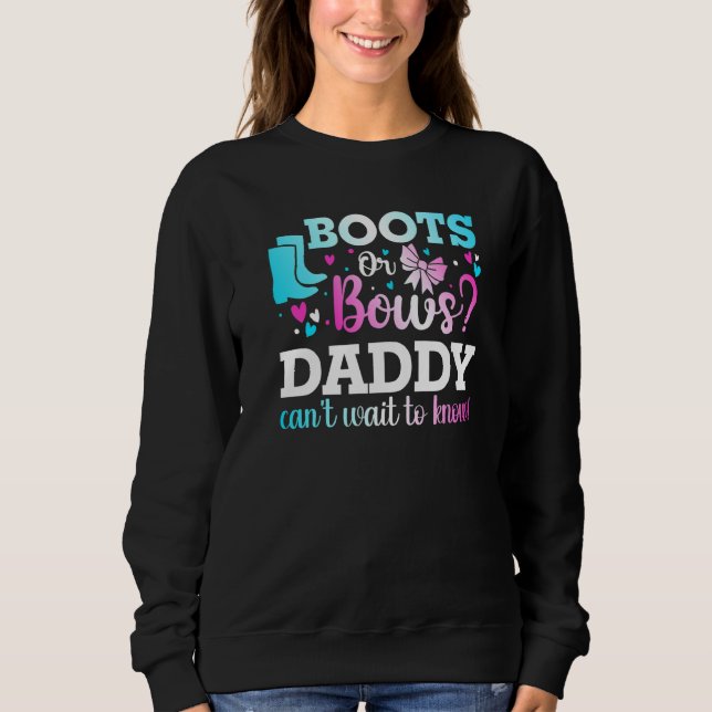 Boot eller Bows pappa Gender Reveal Baby Shower An T Shirt (Framsida)
