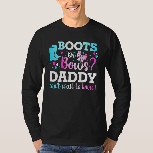 Boot eller Bows pappa Gender Reveal Baby Shower An T Shirt (Framsida)