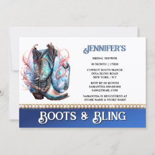 Boot Glansig cowboydiamantkedja Inbjudningar