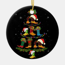 Boot Julgran Line Dance Funny Dancing Boots Julgransprydnad Keramik