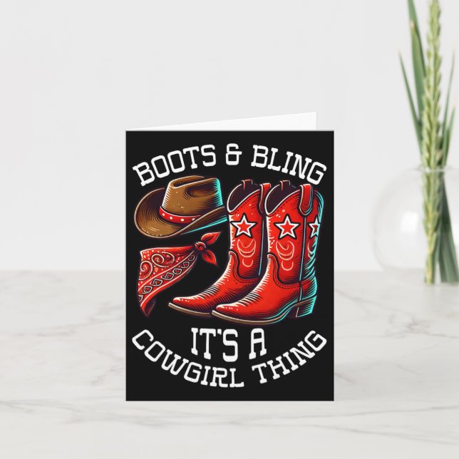 Boot och Bling Cowgirl Rodeo  Wes Kort (Framsida)