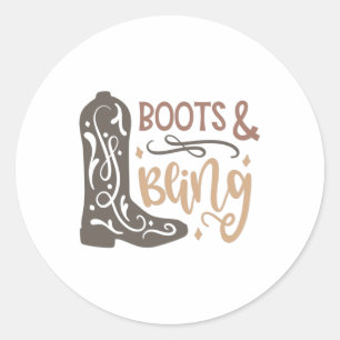 Boot och bling runt klistermärke