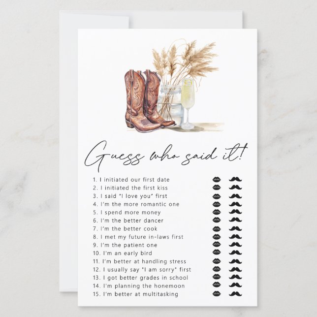 Boot och Bubly Gissa vem som sa Möhippa Game (Framsida)