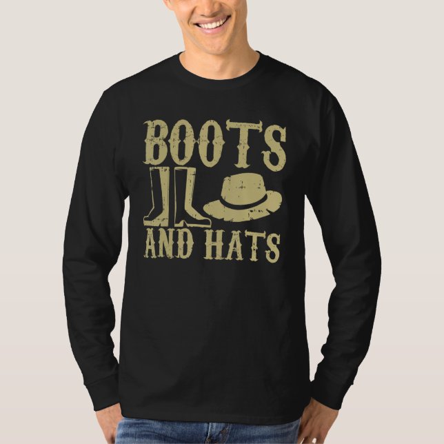 Boot och hatt Jordbrukare i jordbruket Långt liv T Shirt (Framsida)