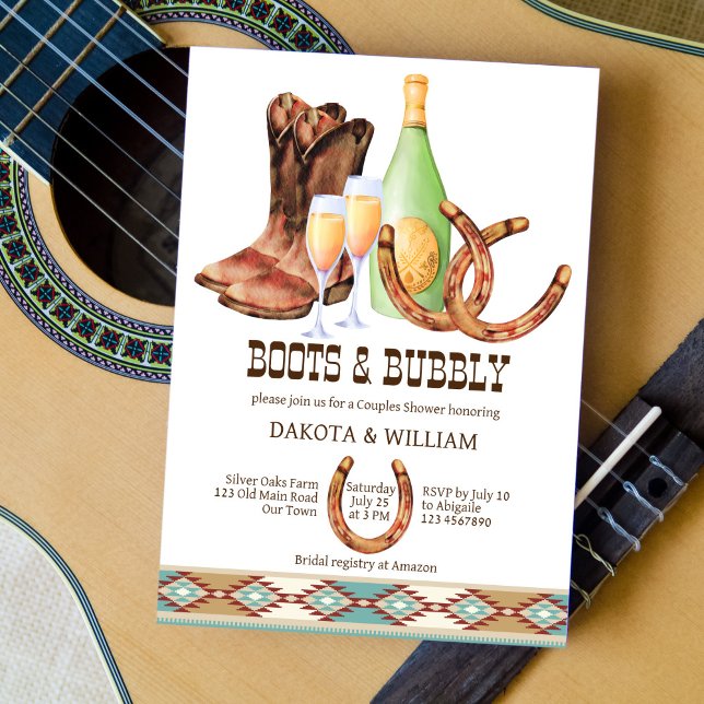 Boot och western cowgirl par dusch inbjudningar (Skapare uppladdad)