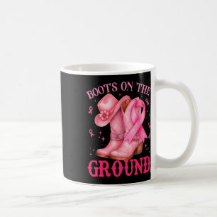 Boot on Ground Rosa Cowgirl Breast Cancer Wom Kaffemugg
