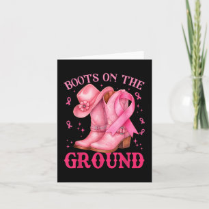 Boot on Ground Rosa Cowgirl Breast Cancer Wom Kort