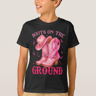 Boot on Ground Rosa Cowgirl Breast Cancer Wom T Shirt