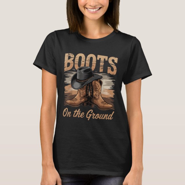 Boot på Ground Cowgirl Line Dance Women Manar K T Shirt (Framsida)