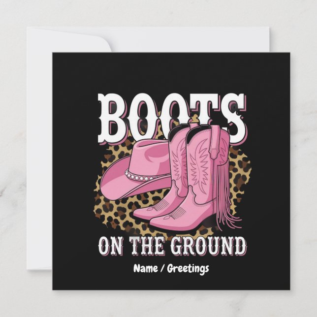 Boot på Ground Western Cowgirl Linedance Inbjudningar (Framsida)