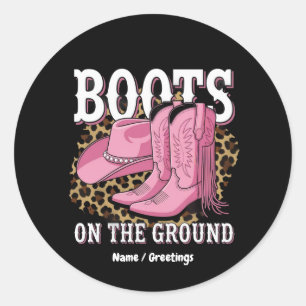 Boot på Ground Western Cowgirl Linedance Runt Klistermärke