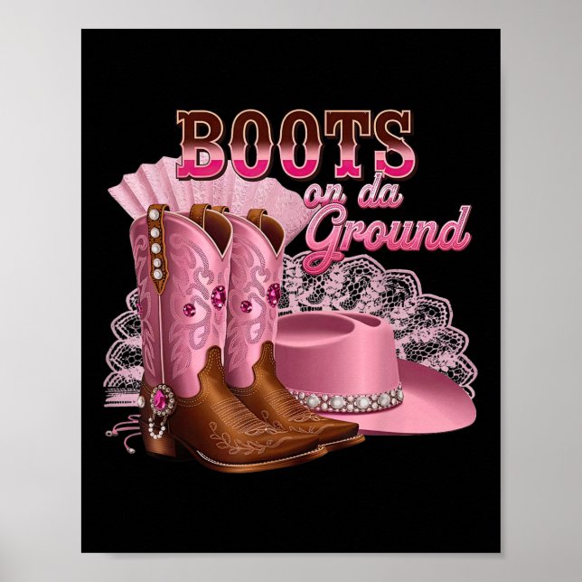 Boot på marken, Boot Cowboyen Westerna Land M Poster (Framsidan)