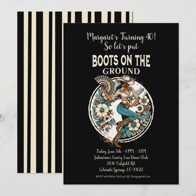 Boot på marken inbjudningar (Fram/baksida)