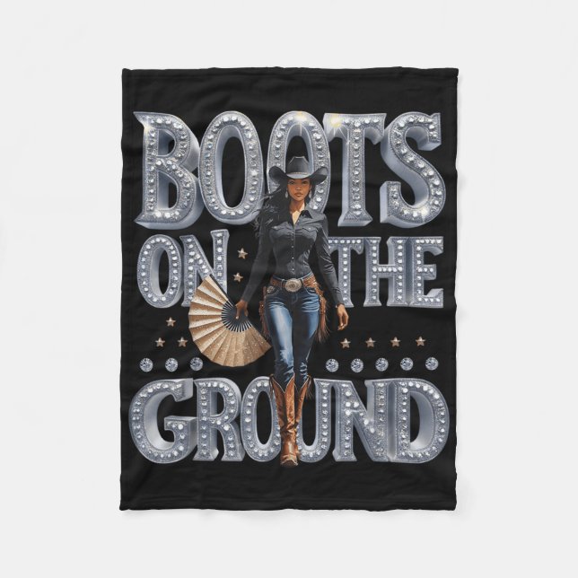 Boot på marken Linedance Western Cowgirl Boot Fleecefilt (Framsidan)