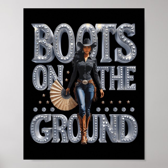 Boot på marken Linedance Western Cowgirl Boot Poster (Framsidan)