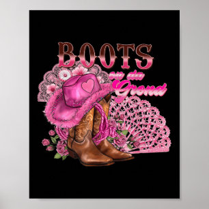 Boot på marken som dansar Westerna Cowgirl Counter Poster