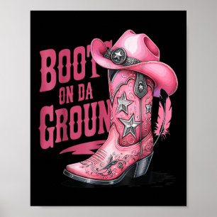 Boot på marken som dansar Westerna Cowgirl Counter Poster