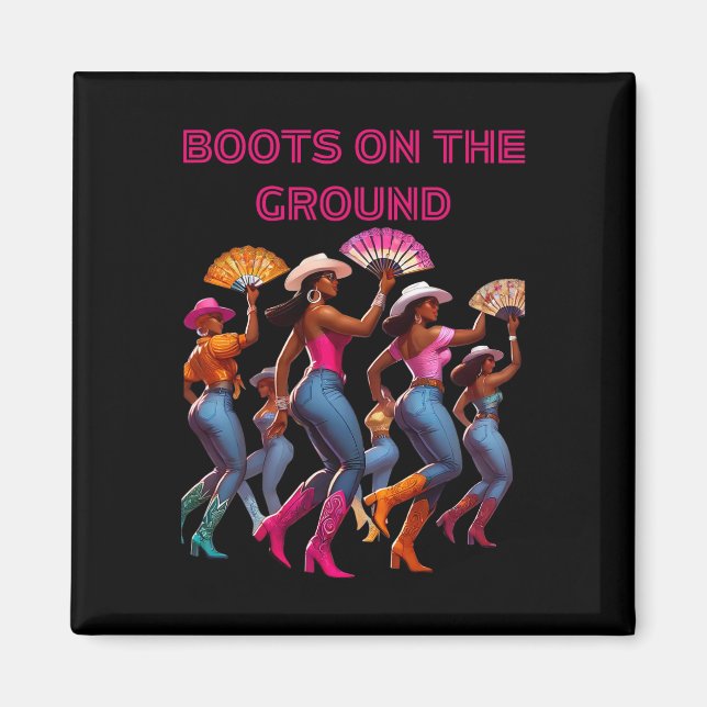 Boot på marklinjen Dancing Queens Black Grou Magnet (Framsidan)