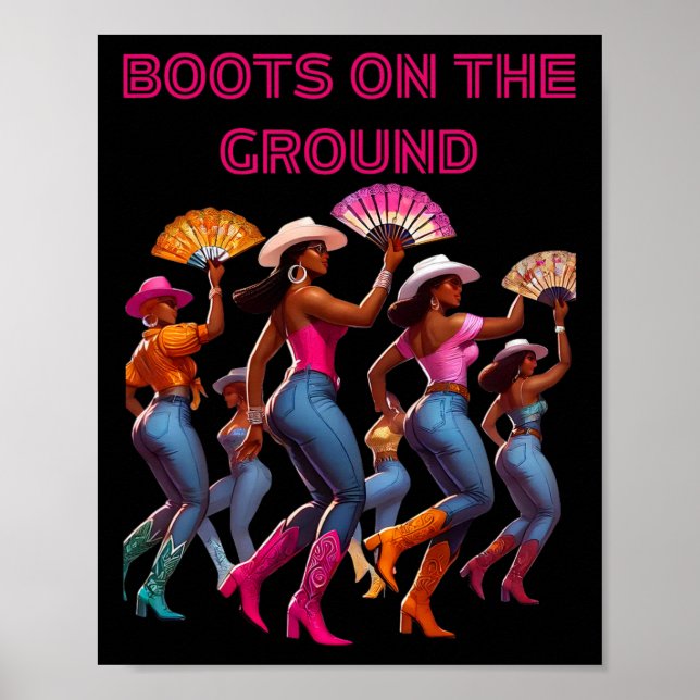 Boot på marklinjen Dancing Queens Black Grou Poster (Framsidan)