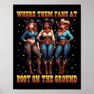 Boot på marktusflickan Western där Poster
