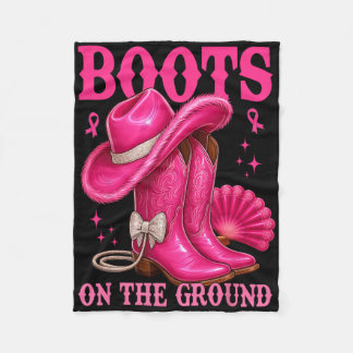 Boot på Rosa Cowgirl Breast Cancer Wes Fleecefilt
