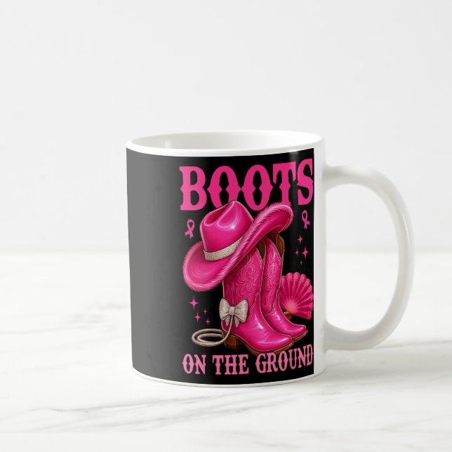 Boot på Rosa Cowgirl Breast Cancer Wes Kaffemugg (Höger)