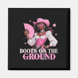 Boot på Rosa Cowgirl Breast Cancer Wes Magnet