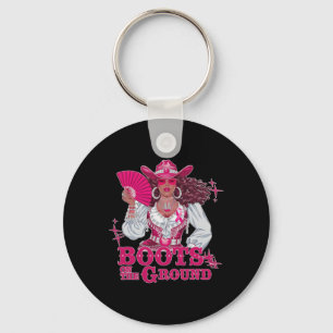 Boot på Rosa Cowgirl Breast Cancer Wes Nyckelring