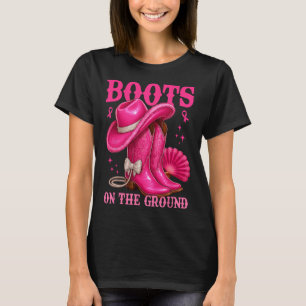 Boot på Rosa Cowgirl Breast Cancer Wes T Shirt