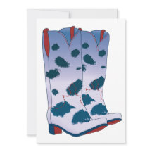 Boot Scoot Greeting Card (blått)