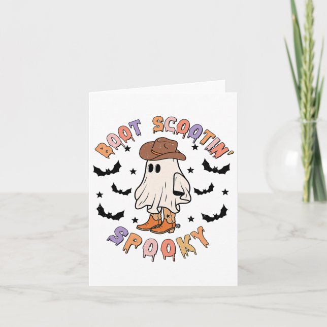 Boot Scoot Spooky Western Halloween Cowboy G Kort (Framsida)