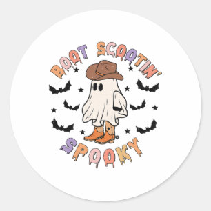 Boot Scoot Spooky Western Halloween Cowboy G Runt Klistermärke