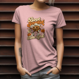 Boot Scootin' & Boo-tiful västerländsk Halloween-d T Shirt