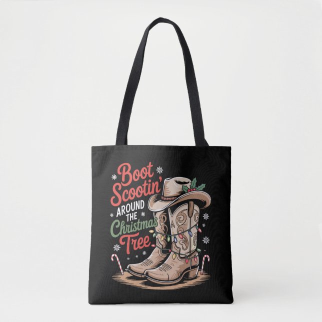 Boot Scootin' Runtom Julgran Western Tygkasse (Framsida)