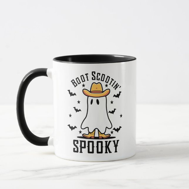 Boot Scootin Spooky, Cute Spooky, Halloween Gift,  Mugg (Vänster)