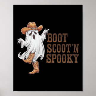 Boot Scootin Spooky Funny Land Music Halloween Poster