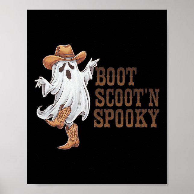 Boot Scootin Spooky Funny Land Music Halloween Poster (Framsidan)