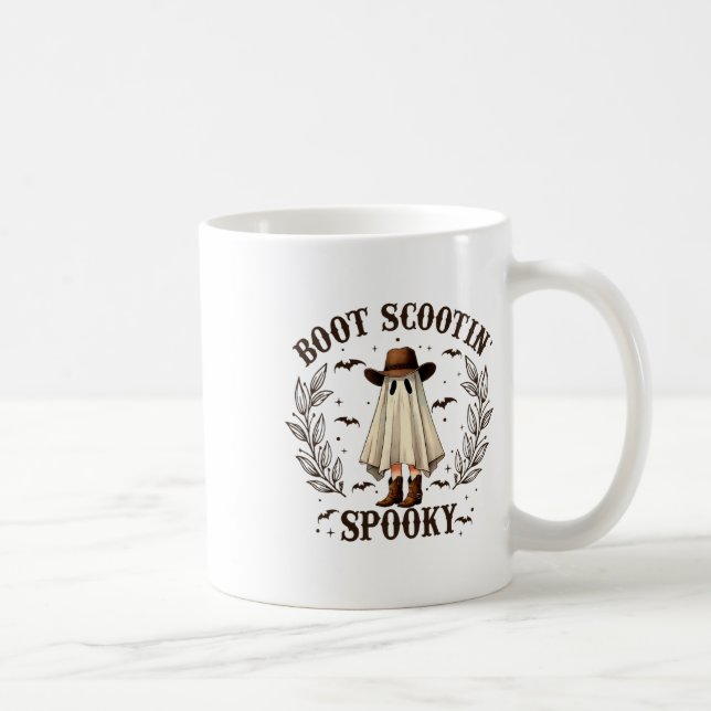 Boot Scootin Spooky Western Halloween Cute Ghost C Kaffemugg (Höger)