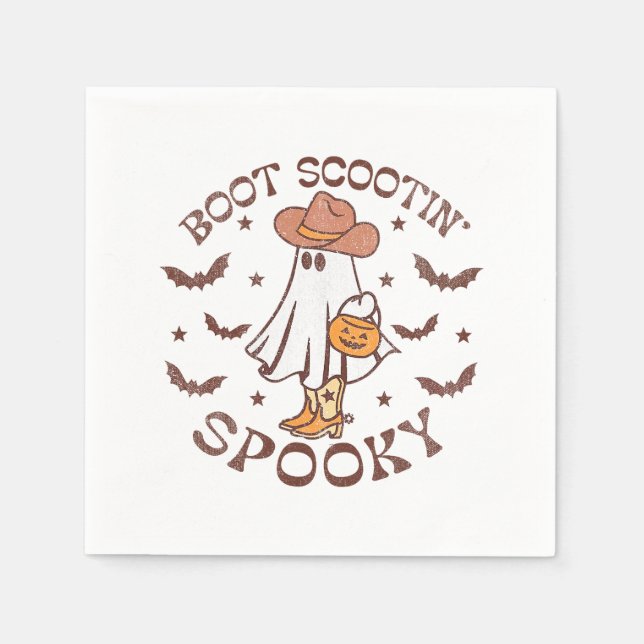 Boot Scootin Spooky, Western Halloween, Retro Fall Pappersservett (Framsidan)