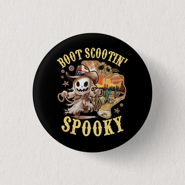 Boot Scootin Spooky Westernare Land CowboyGhost H Knapp (Framsida)