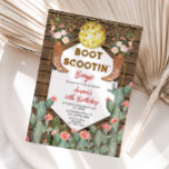 Boot Scootin'Boogie Disco Cowgirl 30års födelsedag Inbjudningar<br><div class="desc">EDITABLE Boot Scootin'Boogie Disco Cowgirl 30års födelsedag bjudation Elegant Texas Cactus Wood Vuxen Mexikansk födelsedagsinbjudan Jul Ornament Blommigt Western Cowboys & Southwest Birthday</div>